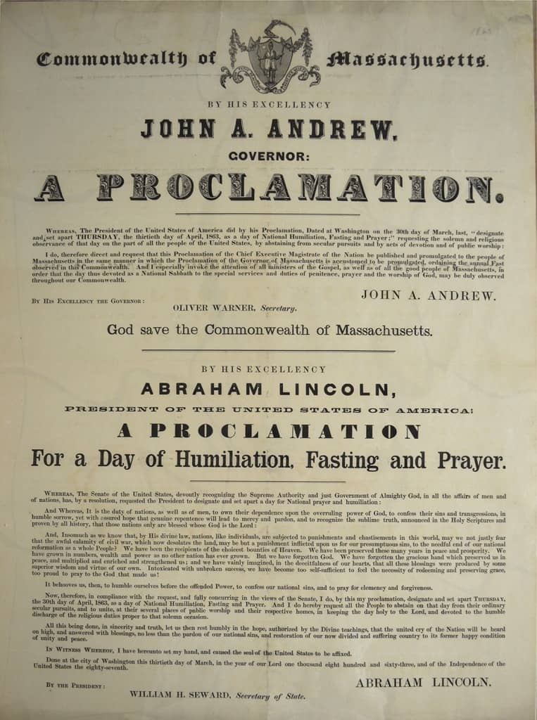 Abraham Lincoln's Call to prayer and fasting